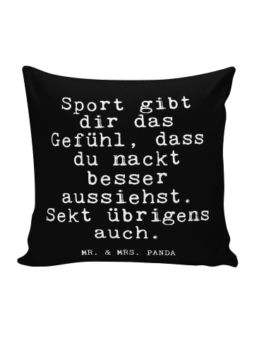Mr. & Mrs. Panda Kopfkissen Sport gibt dir das... mit Spruch in Schwarz