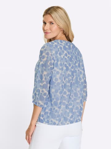 Sieh an! 3/4-Arm-Bluse in ecru-himmelblau-bedruckt