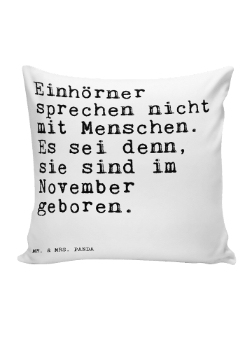 Mr. & Mrs. Panda Dekokissen Einhörner sprechen nicht mit... mit ... in Weiß