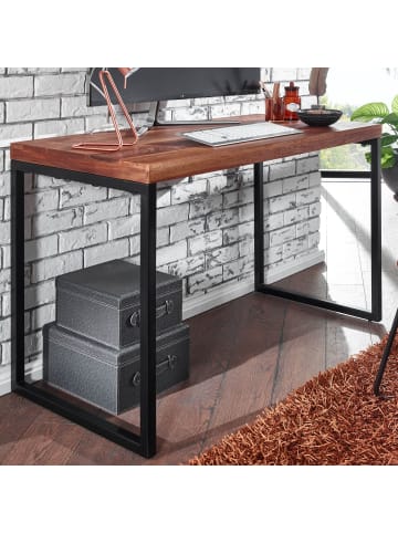 KADIMA DESIGN Industrie Schreibtisch, Sheesham-Massivholz/Metall, Handgefertigt