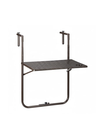 relaxdays Balkonhängetisch in Braun - (B)59,5 x (T)36 cm