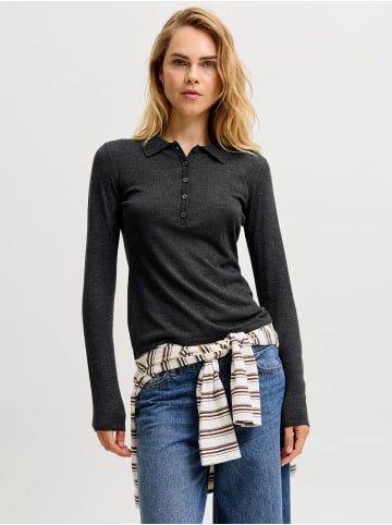 JJXX Gestricktes Polo in Dark Grey Melange
