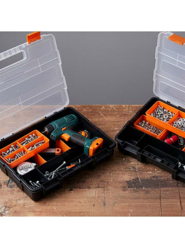 relaxdays 4-tlg. Sortierbox Set in Schwarz/ Orange