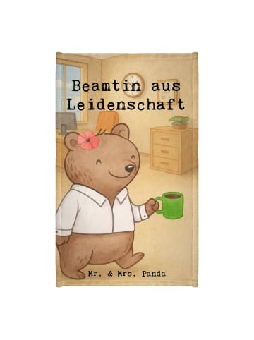 Mr. & Mrs. Panda Handtuch Beamtin Leidenschaft Design mit Spruch in Weiß