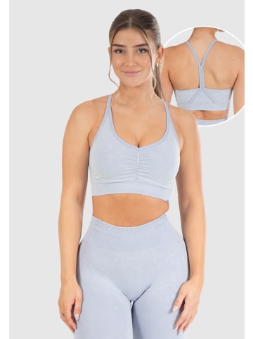 SMILODOX Sport BH Batik Acid Scrunch in Hellblau