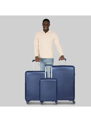 PICARD Vienna 4 Rollen Kofferset 3-teilig mit Dehnfalte in navy blue
