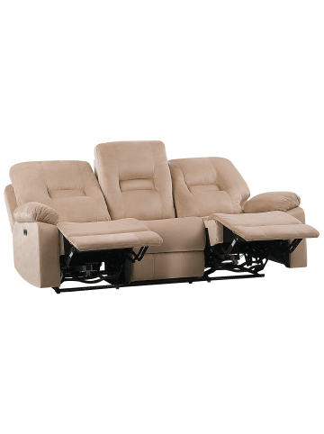 Beliani 3-Sitzer Sofa BERGEN in Beige - (W) 204 x (H) 101 x (L) 73 cm