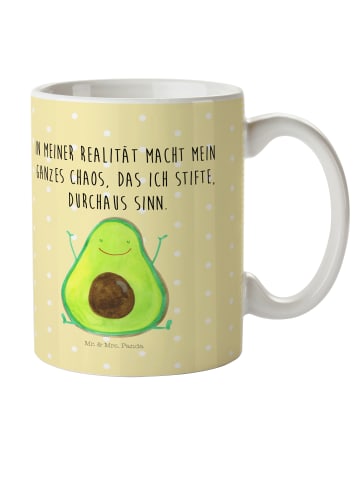 Mr. & Mrs. Panda Kindertasse Avocado Glücklich mit Spruch in Gelb Pastell