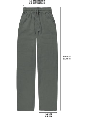 Janice Musselin Hose extra lang Chania in Anthrazit
