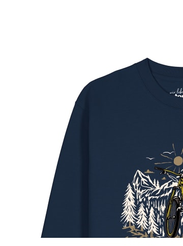 wat? Apparel Sweatshirt Mountainbike und Berge in Dunkelblau