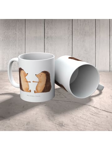 Mr. & Mrs. Panda Mehrwegbecher Igel Liebe ohne Spruch in Weiß