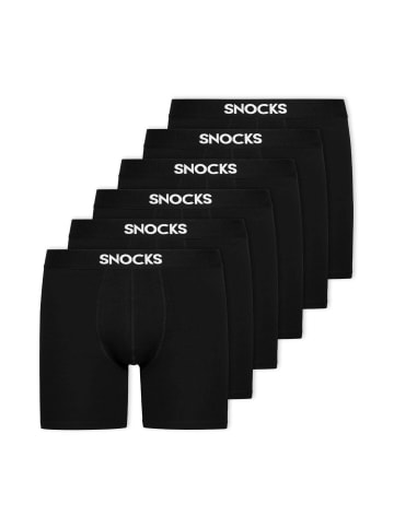 SNOCKS Boxershorts mit verlängertem Bein aus Bio-Baumwolle 6 Stück in Schwarz