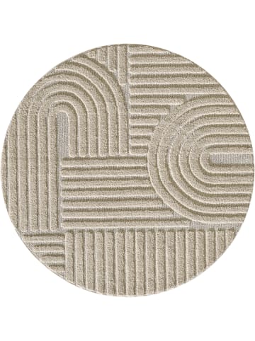 KADIMA DESIGN Teppich 3D Waschbar Skandinavischer Boho RIGI Strapazierfähig in Beige