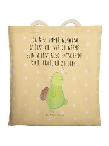 Mr. & Mrs. Panda Beuteltasche Schildkröte Pfeifen mit Spruch in Gelb Pastell