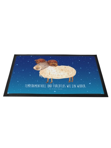 Mr. & Mrs. Panda Hausmatte Sternzeichen Widder mit Spruch in Sternenhimmel Blau