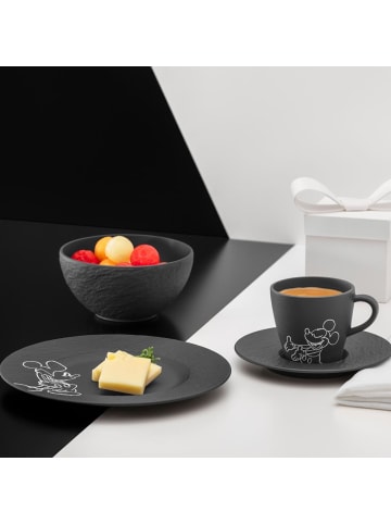 Villeroy & Boch 4er Set Frühstücks-Set Manufacture Rock – Mickey Mouse schwarz in schwarz