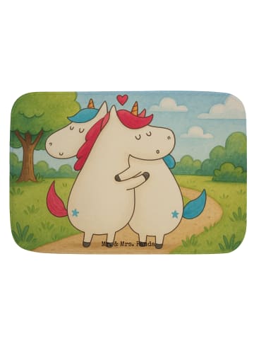 Mr. & Mrs. Panda Badematte Einhorn Mitteilung Design ohne Spruch in Weiß