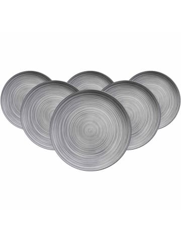 Ritzenhoff & Breker 6er Set Speiseteller Sendai Wirbel in ø 27 cm in grau