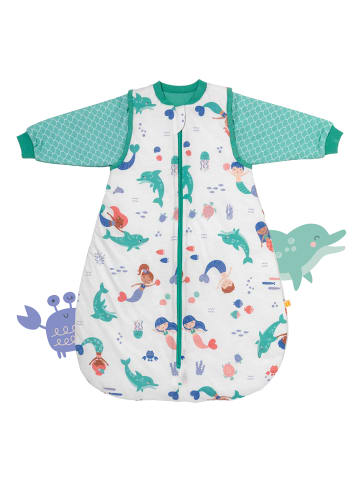 Schlummersack Babyschlafsack, 1.0 TOG in Weiß-Türkis