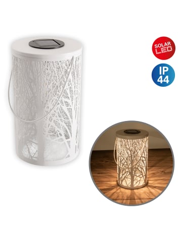 näve LED Solarleuchte "WHITE WOOD" in weiß - (L)12 cm x (B)12 cm x (H)20 cm