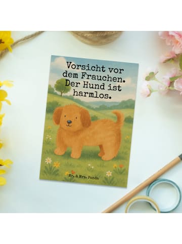 Mr. & Mrs. Panda Postkarte Hund Flauschig Design mit Spruch in Weiß