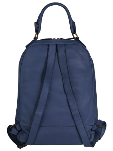 Samantha Look Rucksack echt Leder in blau