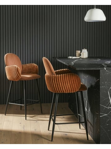 Beliani 2er-Set Barhocker AMITY in Braun/Schwarz