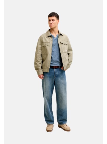 Jack & Jones T-Shirt 'JJESPLIT NECK TEE' in blau-meliert