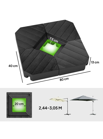Outsunny Schirmgewichte 80L x 80B x 13H cm Schwarz