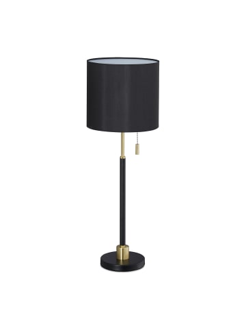 relaxdays Tischlampe in Schwarz/Gold - (H)69 cm