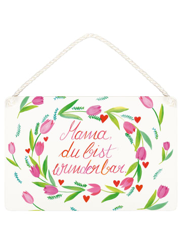 Mr. & Mrs. Panda Schild Mama Tulpen mit Spruch in Bunt