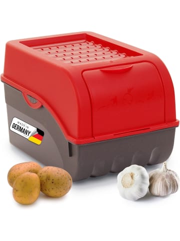 Novaliv Kartoffel Aufbewahrungsbox | mittel 5L | ROT | Kartoffelbox | Gemüsebo in Rot