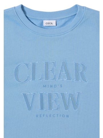 Cecil Sweatshirt mit Wording in Blau