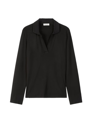 Marc O'Polo Jerseybluse im Polo-Stil regular in Schwarz