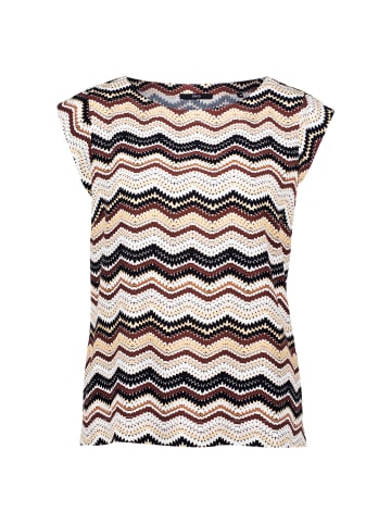 Zero  Bluse mit Zickzackmuster in BeigeBlack