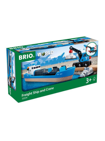 Brio Brio Aktionsspiel Containerschiff mit Kranwagen in bunt