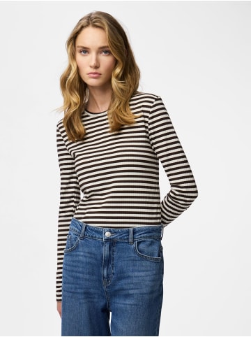 Pieces Oberteil mit langen Ärmeln in Hot Fudge