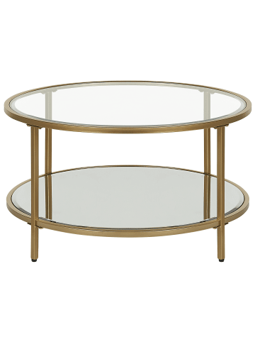 Beliani Couchtisch BIRNEY in Gold/Transparent - (W) 70 x (H) 40 x (L) 70 cm