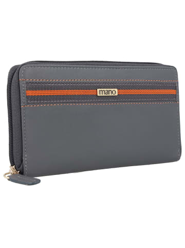mano Don Leonardo Geldbörse RFID Leder 18 cm in grau