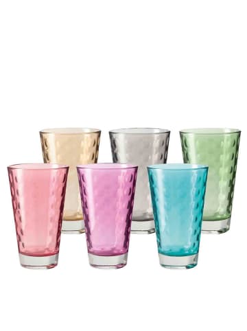LEONARDO 6er Set Trinkglas OPTIC Trinkglas gro 200 ml in bunt