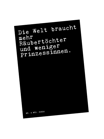 Mr. & Mrs. Panda Ansichtskarte Die Welt braucht mehr... mit Spruch in Schwarz