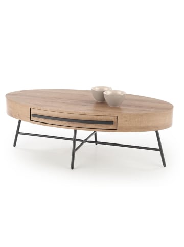 Feldmann-Wohnen Couchtisch Carolina Eiche Gold / Schwarz 120 / 60 / 41cm