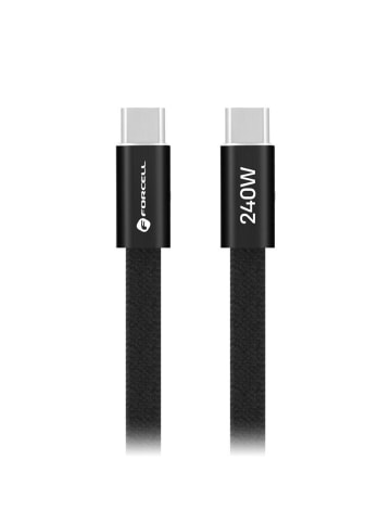 COFI 1453 Forcell Ladekabel USB-C auf USB-C F-Energy Cafule Flat CCFN23 in Transparent