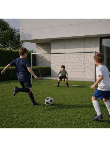Fußballtor "ohne Torwand" in Grau - (B)300 x (H)200 x (T)120 cm