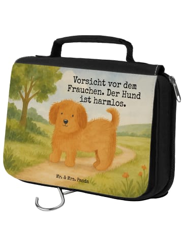 Mr. & Mrs. Panda Kulturbeutel Hund Flauschig Design mit Spruch in Weiß