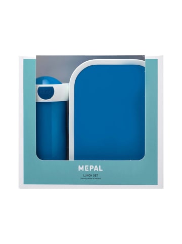 Mepal 2er Set Brotdose + Verschlussbecher Campus 300 ml + 700 ml in blau