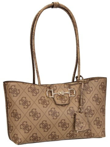 Guess Shopper Janie Logo Girlfriend Carryall in Latte Logo