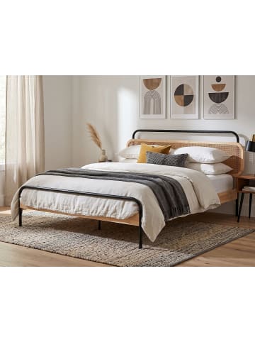 Beliani 2-tlg Doppelbett BOUSSICOURT in Braun/Schwarz