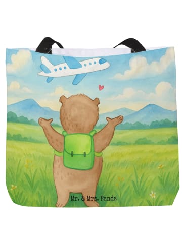 Mr. & Mrs. Panda Umhängetasche Bär Flugzeug Design ohne Spruch in Weiß