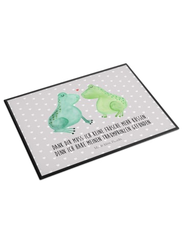 Mr. & Mrs. Panda Schreibunterlage Frosch Liebe mit Spruch in Grau Pastell